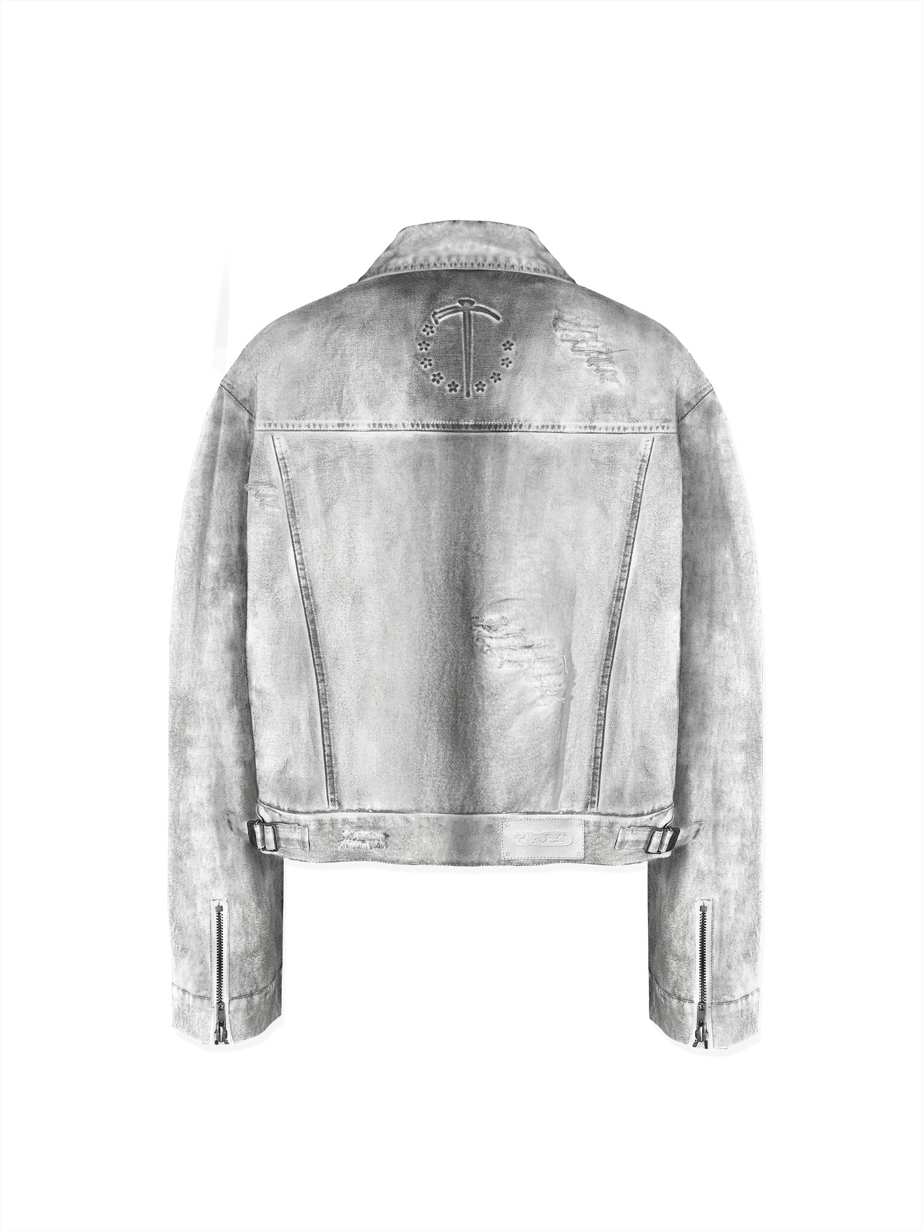 Vintage work jacket with a white lime plaster wash - PSYLOS 1, Vintage work jacket with a white lime plaster wash, Jacket, TecNineGroup, PSYLOS 1